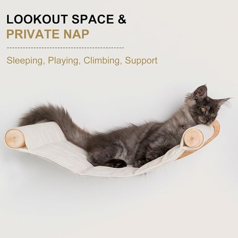 Cat Hammock Wall Mounted, Cat Wall Shelves, Wooden Cat Wall Furniture, Cat Wall Bed, Cat Wall Perches for Large Cats or Kitty Sleeping, Playing, Climbing, and Lounging in Saudi Arabia