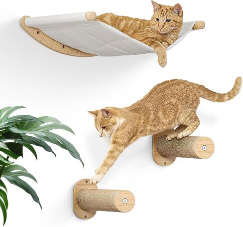 Cat Hammock Wall Mounted, Cat Wall Shelves, Wooden Cat Wall Furniture, Cat Wall Bed, Cat Wall Perches for Large Cats or Kitty Sleeping, Playing, Climbing, and Lounging in Saudi Arabia