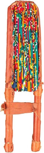 Handmade In Ghana African Ankara Fabric Decorative Folding Fan With Genuine Leather Handles (Fan C) in Saudi Arabia