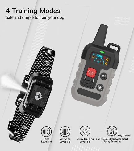 Citronella Dog Training Collar with Remote, 4 Modes Beep/Vibration/Spray/Spray Enhancement, Humane Dog Bark Collar, Safe Compact Easy IPX7, Rechargeable Spray Collar, 330Yard 【Only Work with Remote】 in Saudi Arabia