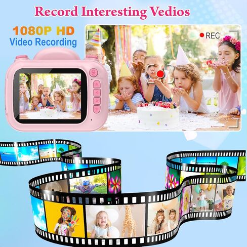 طباعة فورية لكاميرا الأطفال، كاميرا Trayoo Kids الرقمية الفورية، هدايا عيد الميلاد للفتيات من سن 3 إلى 12 عامًا (أزرق) in Saudi Arabia