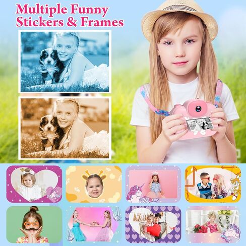 طباعة فورية لكاميرا الأطفال، كاميرا Trayoo Kids الرقمية الفورية، هدايا عيد الميلاد للفتيات من سن 3 إلى 12 عامًا (أزرق) in Saudi Arabia