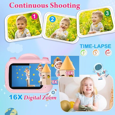 طباعة فورية لكاميرا الأطفال، كاميرا Trayoo Kids الرقمية الفورية، هدايا عيد الميلاد للفتيات من سن 3 إلى 12 عامًا (أزرق) in Saudi Arabia