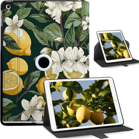 حافظة دوارة لجهاز iPad الجيل السادس/الخامس مقاس 9.7 بوصة (2018/2017) - غطاء ذكي بمشبك مغناطيسي، حامل عرض متعدد الزوايا، زهرة أقحوان بيضاء in Kuwait
