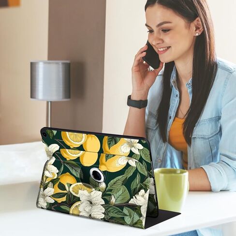 حافظة دوارة لجهاز iPad الجيل السادس/الخامس مقاس 9.7 بوصة (2018/2017) - غطاء ذكي بمشبك مغناطيسي، حامل عرض متعدد الزوايا، زهرة أقحوان بيضاء in Kuwait