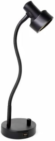 O’Bright Dimmable LED Desk Lamp with USB Charging Port (5V/2A), Full Range Dimming LED, Table Lamp with USB Charger, Flexible Gooseneck, Office Desk Lamp/Bedside Lamp, Vintage Design (Black) in Kuwait