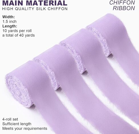 Peach Fringe Chiffon Silk Ribbon 1-1/2 Inch x 40Yd Peachpuff Ribbons Set Handmade Frayed Fabric Ribbon Boho Cloth Ribbon for Wedding Invitation Bridal Bouquet Gift Wrapping DIY Crafts in Kuwait