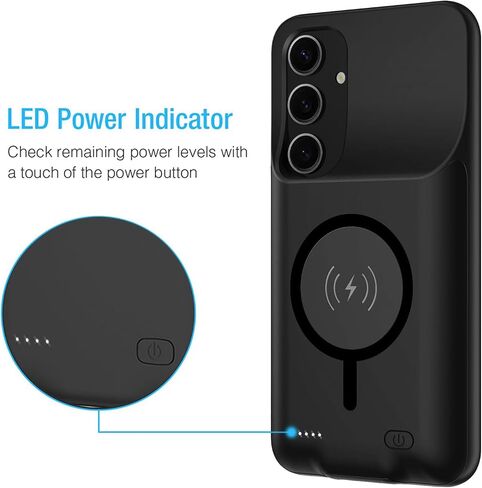 Battery Case for Galaxy S22 Ultra/S23 Ultra,[12000mAh] Portable Protective Smart Wireless Charging Case Support Carplay Compatible with Galaxy S22 Ultra/Galaxy S23 Ultra Battery Case (Black) in Saudi Arabia