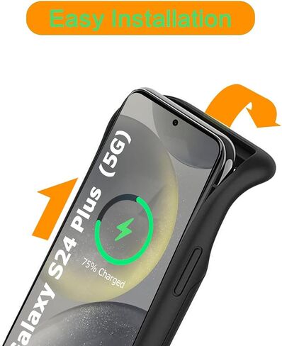 Battery Case for Galaxy S22 Ultra/S23 Ultra,[12000mAh] Portable Protective Smart Wireless Charging Case Support Carplay Compatible with Galaxy S22 Ultra/Galaxy S23 Ultra Battery Case (Black) in Saudi Arabia