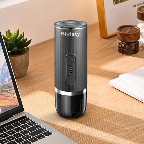 Portable Espresso Maker,Mini Camping Coffee Machine with Wireless Self-heating, 80ml Water Tank, Ground Coffee Compatible with Nespresso & Dolce Gusto for Travel, Outdoor, Office (black) in Saudi Arabia