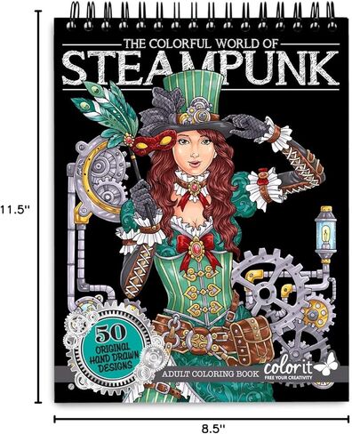 ColorIt Eerie Enchantment: كتاب تلوين للكبار من Fairytale Origins Spiral Bound، 50 رسمة من الخيال الساحر، وقصص الخرافات والأميرات، وورق سميك، وحواف مثقوبة، وأغطية ذات غلاف مقوى، ونشافة حبر in Kuwait