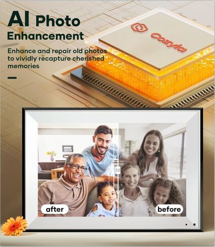 إطار Cozyla: إطار صور رقمي مقاس 32 بوصة مع شاشة كبيرة، وإطار صور إلكتروني WiFi مع مساحة تخزين غير محدودة وبدون اشتراك، وشاشة غير لامعة مضادة للوهج، والمشاركة عبر التطبيق، والبريد الإلكتروني، وصور Google، والويب in Kuwait