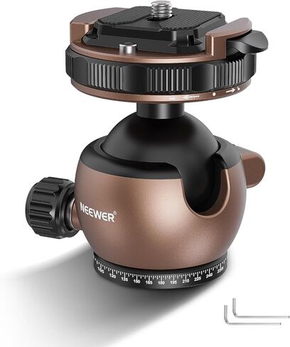 NEEWER GM41 Low Profile Tripod Ball Head, 40mm Metal Panoramic Camera Mount Adapter with 1/4" Arca Type QR Plate Compatible with Peak Design Capture Camera Clip, 360° Swivel & 90° Tilt, Max Load 22lb in Saudi Arabia