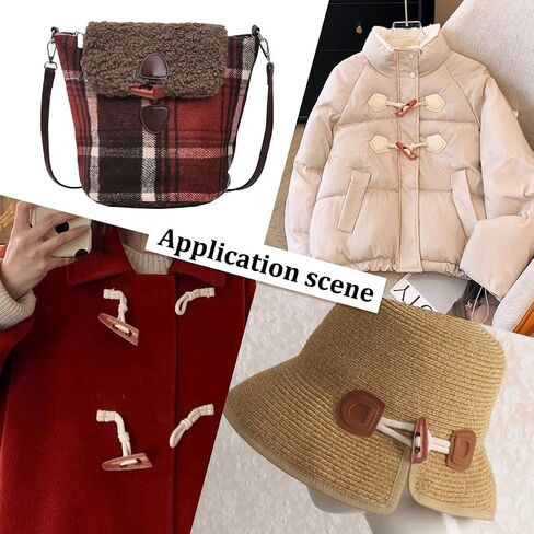 GORGECRAFT 70Pcs Oval Wooden Buttons Horn Toggle Shape Buttons Accessories 2 Holes Wood Sweater Coats Buttons for Jacket Clothing Sewing DIY Art Craft Projects, 7 Colors in Kuwait