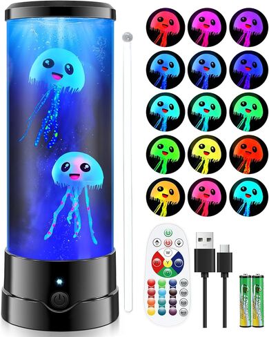 Jellyfish Lamp, LED Jellyfish Night Lamp 16 Colours with Remote Control Adult Children Aquarium Mood Light, Home Office Decoration Mood Light, Christmas Gift in Saudi Arabia
