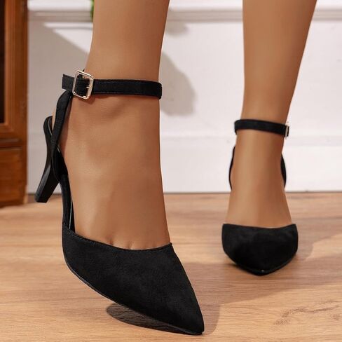 المرأة أشار تو مضخات أحذية مثير مغلق تو Slingback هريرة الكعوب خنجر الكاحل فستان بحزام الزفاف الصنادل الحفلات in Kuwait