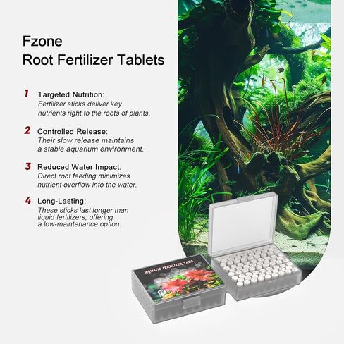 FZONE Aquarium Root Fertilizer Spikes, NPK High-Concentration Easy Green Aquarium Fertilizer, Freshwater Aquarium Plant Fertilizer for Plant and Root Growth (25 Spikes Per Box) in Saudi Arabia