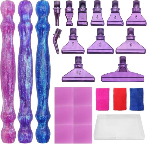 24 pcs Diamond Painting Pen Kits, SENHAI Diamond Art Pens Metal Tips Screw Thread Tips Diamond Art Painting Pen 5D Diamond Art Painting Accessories Tools for DIY Painting Crafts in Kuwait
