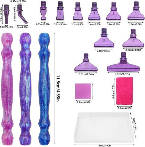 24 pcs Diamond Painting Pen Kits, SENHAI Diamond Art Pens Metal Tips Screw Thread Tips Diamond Art Painting Pen 5D Diamond Art Painting Accessories Tools for DIY Painting Crafts in Kuwait