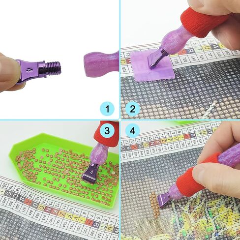24 pcs Diamond Painting Pen Kits, SENHAI Diamond Art Pens Metal Tips Screw Thread Tips Diamond Art Painting Pen 5D Diamond Art Painting Accessories Tools for DIY Painting Crafts in Kuwait