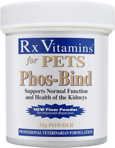 Rx Vitamins Phos-Bind - Kidney Support Supplement Powder - Phosphate Binder for Cats & Dogs for Kidney Health - Supports Normal Kidney Cleanse and Essential Kidney Care - 35g in Saudi Arabia