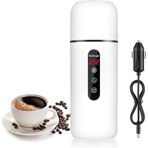 Travel Electric Kettle & Car Coffee Warmer - 12V/24V Portable Hot Water Heater with stirring,Small Hot Water Boiler With Built-in Magnetic Induction