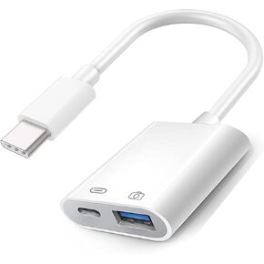 [Apple MFi Certified] Apple Lightning to USB Camera Adapter with Charging Port, Porttable USB 3.0 Female OTG Adapter Cable for iPhone iPad to Connect Card Reader USB Flash Drive U Disk Keyboard Mouse