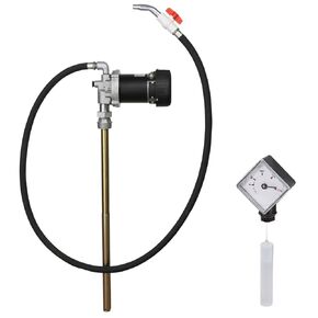 Groz 115V AC Heavy Duty High Flow Electric Oil Drum Transfer Pump with Drum Level Indicator | Self Priming | 8 GPM Flow Rate | Built-in 2-inch Bung Adaptor | 55 Gallon Drum Pump