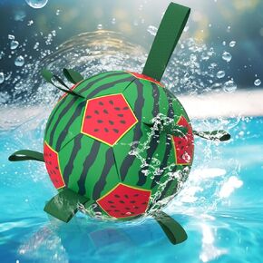 Dog Soccer Ball Dog Toys - Dog Soccer Ball with Straps, Dog Balls for Small Medium Dogs, Puppy Dog Birthday Gifts, Strawberry Herding Ball Toy (6 Inch)