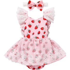 FYMNSI Toddler Baby Girl 1st Birthday Outfit Butterfly Floral Ruffle Tulle Romper Tutu Dress Headband 2PCS Summer Clothes