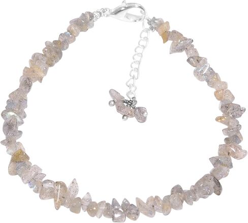 Natural Dalmatian Jasper Chips Nuggets Crystal Bracelet Women Jewelry, Raw Chips Nuggets Beaded Bracelets, 8 inch in Saudi Arabia