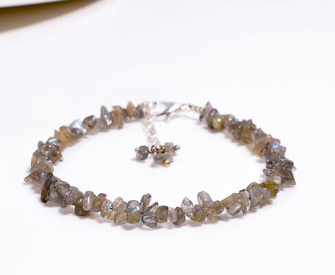 Natural Dalmatian Jasper Chips Nuggets Crystal Bracelet Women Jewelry, Raw Chips Nuggets Beaded Bracelets, 8 inch in Saudi Arabia