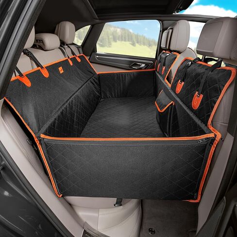 Pecute Back Seat Extender for Dogs, Hard Bottom Dog Car Seat Supports 330lb, Back Seat Extender Sturdy Built-in Iron Pipe, Dog Hammock Bed with Upgraded Side Wings for Car, SUV, Trucks in Saudi Arabia