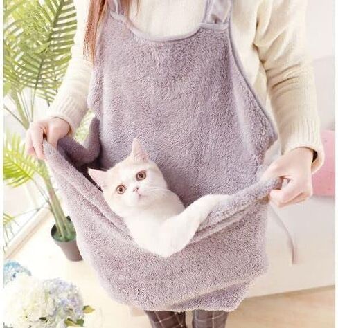 Pet Dog Cat Carrier for Lap Cat or Lap Dog Travel Shoulder Bag Sling Front Backpack Soft Plush Handmade (Pink), Medium in Kuwait