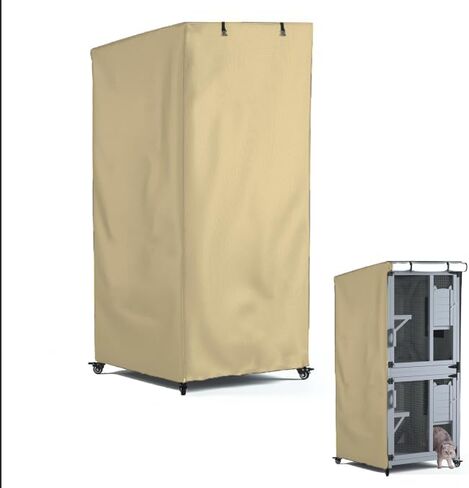 Outdoor Cat House Cover, Extremely Waterproof Feral Cattery Cat Cover, Cat Enclosure Cover, 600 D Heavy Duty Rain Sheet , (Cover only) (Grey) in Saudi Arabia