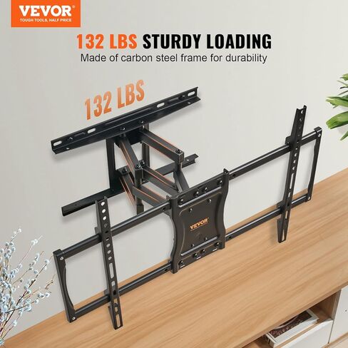 VEVOR Full Motion TV Mount Fits for Most 26-55 inch TVs, Swivel Tilt Horizontal Adjustment TV Wall Mount Bracket with Articulating Arm, Max VESA 400x400mm, Holds up to 99 lbs in Kuwait
