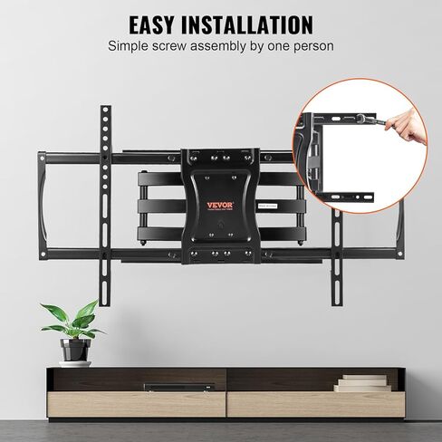 VEVOR Full Motion TV Mount Fits for Most 26-55 inch TVs, Swivel Tilt Horizontal Adjustment TV Wall Mount Bracket with Articulating Arm, Max VESA 400x400mm, Holds up to 99 lbs in Kuwait