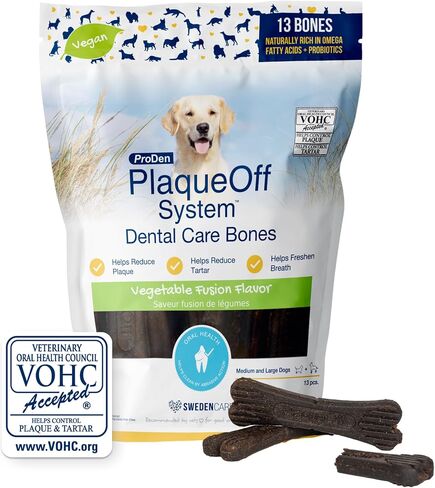 Proden Plaque Off Mini Dental Bones Vegetable Fusion and Blueberry 20 Count / 12 Ounces, Brown (PDDCB7) in Saudi Arabia
