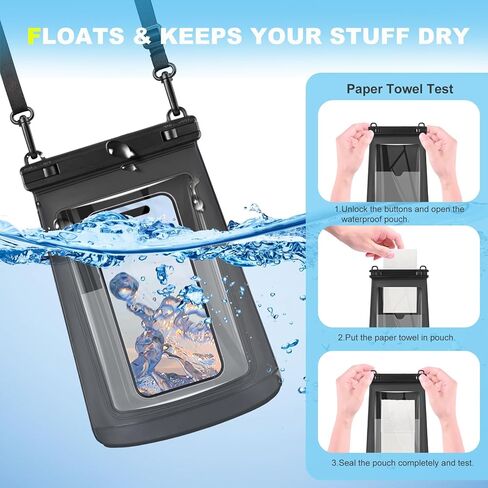 Large Waterproof Phone Pouch, Floating Dry Bag for iPhone 14/13/12/11 Pro Max, Galaxy S22/S21 - Large Capacity Waterproof Bag with Sunscreen & Glasses Storage - 【Oversize】Dry Bag for Water Activities in Saudi Arabia