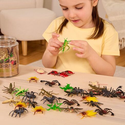 Terra by Battat – 60 Pcs Lizards Animal Tube – Realistic Plastic Animal Toys – Reptile & Amphibian Figurines – Frog, Alligator, Snake & More for Kids and Toddlers 3+ in Kuwait