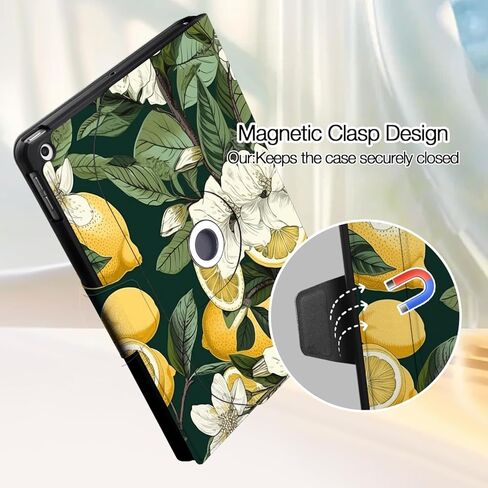 حافظة لجهاز iPad 9.7 بوصة الجيل السادس/الخامس (2018/2017) - غطاء واقٍ متين مع حامل دوار 360 درجة، ظهر ناعم من مادة TPU، تنبيه/غفو تلقائي، شجرة ملونة in Kuwait