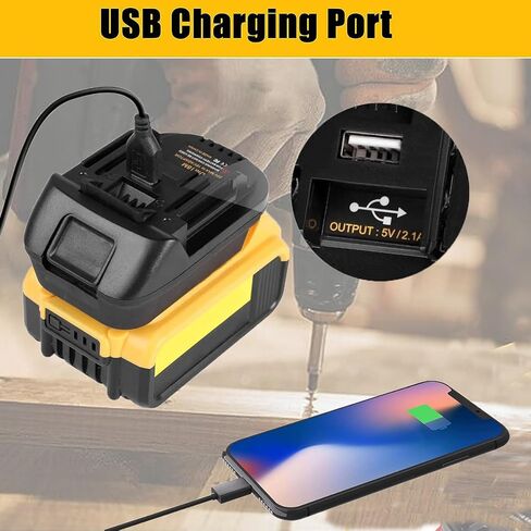 محول بطارية USB لديوالت ولميلووكي إلى محول بطارية حرفي، مناسب لديوالت 18 فولت-20 فولت ولبطاريات ليثيوم ميلووكي 18 فولت M18، يعمل مع أداة لاسلكية من سلسلة Craftsman C3 19.2 فولت in Saudi Arabia