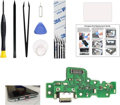 طقم استبدال منفذ الشحن متوافق مع Moto Edge 2021، XT2141، XT2141-1، XT2141-2 Dock Board USB-C، مع دليل التعليمات، مجموعة أدوات in Saudi Arabia