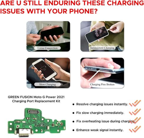 طقم استبدال منفذ الشحن متوافق مع Moto Edge 2021، XT2141، XT2141-1، XT2141-2 Dock Board USB-C، مع دليل التعليمات، مجموعة أدوات in Saudi Arabia
