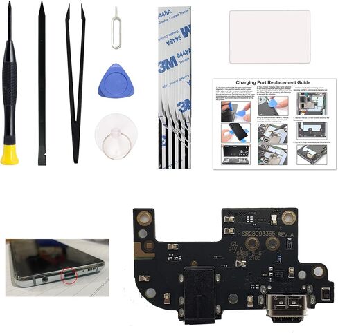 طقم استبدال منفذ الشحن متوافق مع Moto Edge 2021، XT2141، XT2141-1، XT2141-2 Dock Board USB-C، مع دليل التعليمات، مجموعة أدوات in Saudi Arabia
