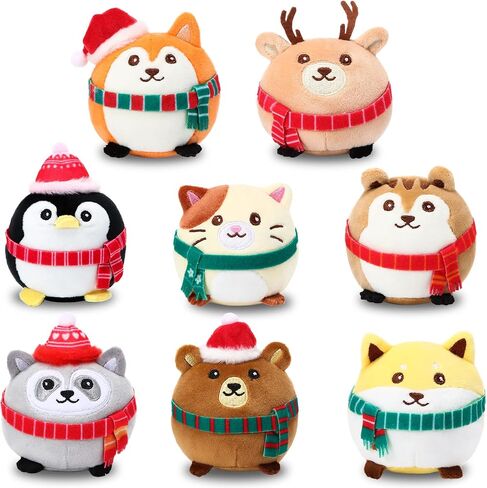 8 Pcs Mini Stuffed Animals Ornaments 3.15 Inches Plush Animals Toys Bulk Cute Woodland Animal Keychain Decor Colorful for Holiday Birthday Baby Shower Party Supplies Gifts Supplies (Regular Style) in Kuwait