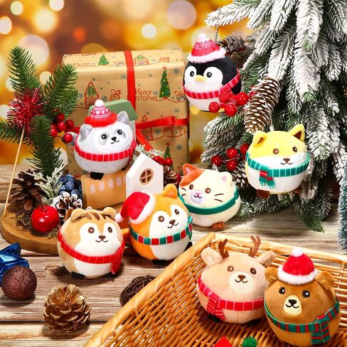 8 Pcs Mini Stuffed Animals Ornaments 3.15 Inches Plush Animals Toys Bulk Cute Woodland Animal Keychain Decor Colorful for Holiday Birthday Baby Shower Party Supplies Gifts Supplies (Regular Style) in Kuwait