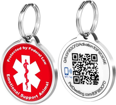 Smart NFC - QR Code Emotional Support Animal ESA Pet ID Tag - Dog Tags and Cat Tags: Instant Online Profile Access and Scan Location Email Alerts in Saudi Arabia