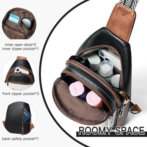 Leresas Sling Bag for Women Crossbody Fanny Packs Purses Backpack Vegan Leather Trendy Travel Cross Shoulder Handbag Beige in Saudi Arabia