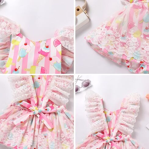 FYMNSI Toddler Baby Girl 1st Birthday Outfit Butterfly Floral Ruffle Tulle Romper Tutu Dress Headband 2PCS Summer Clothes in Kuwait